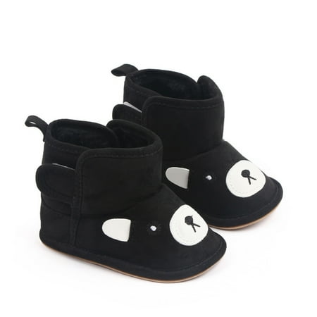 

Baby Boy Girl Cute Bear Ear Winter Snow Shoes Infant Toddler Warm Fleece Booties