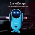 thumbnail image 4 of Wireless Car Charger Mount, Cute Car Phone Holder, Automatic Clamping Air Vent Dashboard Smart Phone Holder for iPhone 15/14/13/12/11//XS/XR/8, Samsung S23/22/21/20/Note 20, etc (Blue), 4 of 11