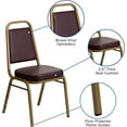 thumbnail image 4 of CRXX Trapezoidal Back Stacking Banquet Chair, Brown Vinyl/Gold Frame, 4 of 10