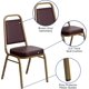 thumbnail image 4 of Songqin Trapezoidal Back Vinyl Stackable Banquet Chair, Multipurpose Stacking Chair with Padded Seat and Back, Brown/Gold, 4 of 16
