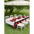 thumbnail image 3 of Outdoor Tablecloth with Umbrella Hole and Zipper, Red Truck Christmas Rectangle Table Cloth 60x102 Inch Waterproof Tablecloth, Plaid Xmas Tree Snowflake Picnic Table Cover for Patio Camping, 3 of 7