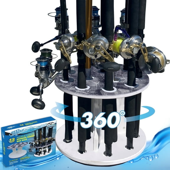 Rush Creek Creations Reel Salty Fishing Rod Holder Rack 12 Rod Capacity