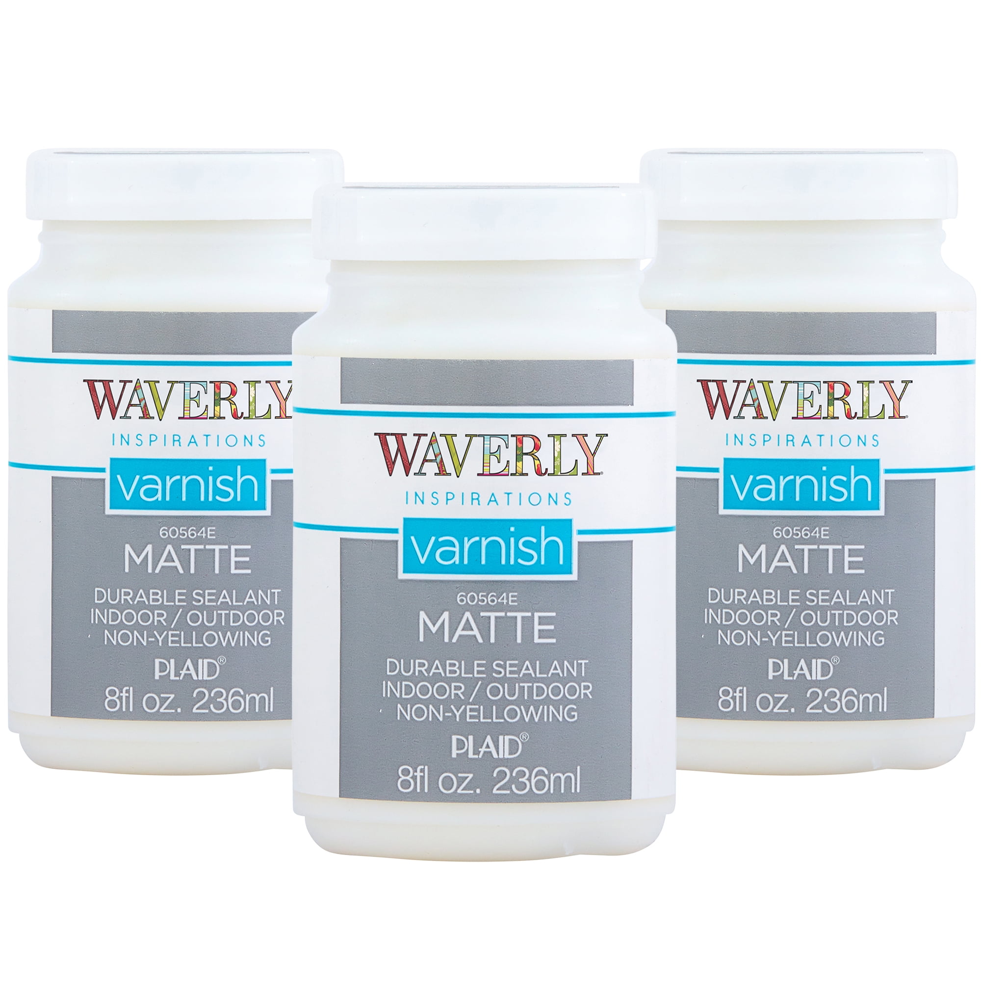 Waverly Inspirations Matte Varnish, Set of 3, 8 fl oz Each, Clear