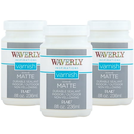 Waverly Inspirations Matte Varnish, Set of 3, 8 fl oz Each, Clear