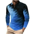 thumbnail image 2 of Donemore Men's Casual Long Sleeve Printed Half-Zip Pullover Collar Shirt with Trendy Design for Comfortable and Versatile Styling, 2 of 5