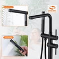 thumbnail image 3 of Wowow 2-Handle Freestanding Tub Faucet with Handshower and Longer Spout in Matte Black, 3 of 9