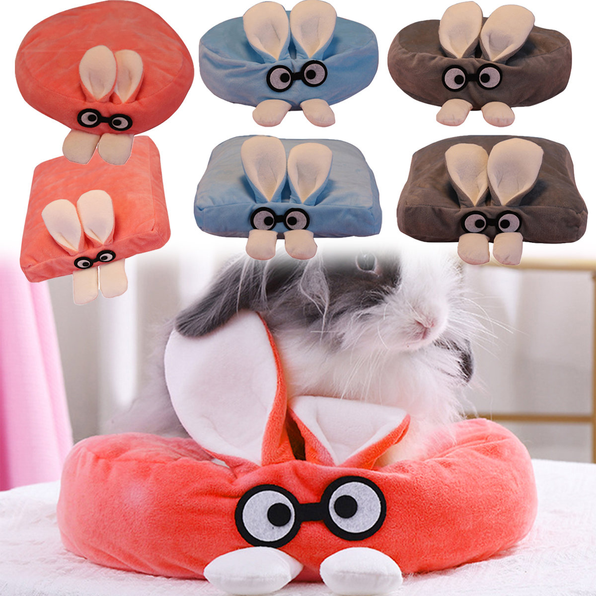 Pet Enjoy Bunny Bed, Guinea Pig Warm Bed Sleep Pad Cute Comfortable