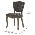 thumbnail image 3 of GDF Studio Colosseum Contemporary Tufted Dining Chairs, Set of 2, Charcoal Velvet and Dark Oak, 3 of 8