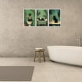 thumbnail image 4 of Funny Black Cat Bathroom Canvas Wall Art Cute Cat Wash Its Paws Reading Newspaper Poster Modern Abstract Green Aesthetic Animal Prints Painting For Bathroom Toilet Wall Decor Unframed, 4 of 6
