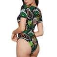 thumbnail image 2 of Rocae Dinosaur Skeleton for One Piece Round Neck Short Sleeve Bodysuits for Women Casual Basic Bodysuit Daily Jumpsuit T Shirts-X-Large, 2 of 7