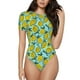 thumbnail image 1 of Balery Lemon1 Body de cuello redondo de manga corta para mujer Tops de manga corta Tops básicos-Large, 1 of 7