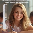 thumbnail image 6 of The Hair Doctor Detangle Comb with Wide-Spaced Rotating Teeth Reduces Hair Damage (White Sheen), 6 of 9