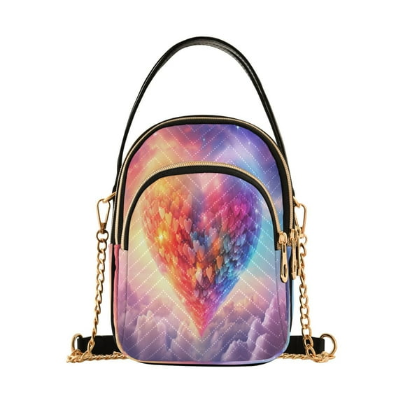 ALAZA Chain Crossbody Bags for Women Magic Heart on Cloud Shoulder Handbag Phone Purse