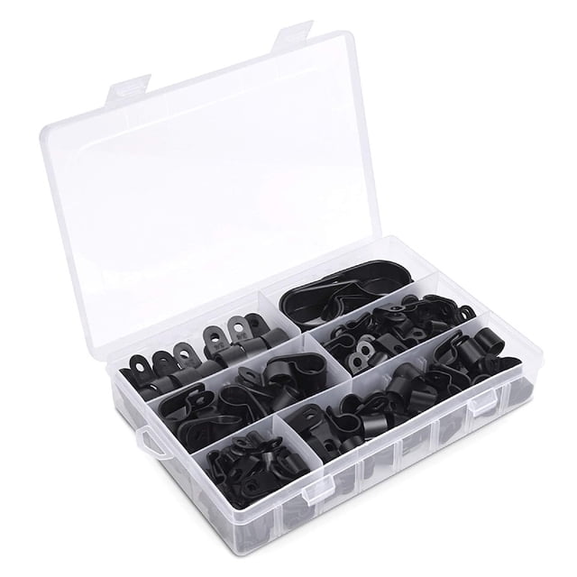 Riwesomey 200 piezas 200 piezas Clips P de plástico de nailon: para resistencia a los ácidos y a la corrosión, redondeados para proteger los Type3 NO3