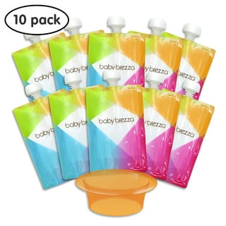 Simple Modern Reusable Food Pouches 10-Pack 5oz - Baby Food Storage Toddler Kids Squeezable Pouch Washable Freezer Safe - 5 Fun Designs