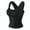 Black, variant on Women 4-In-1 Seanless Front Buckle Bra Wireless Push Up Padded Posture Corrector Tank Top Girdle Body Shaper Cross Back Slimming Vest Corset