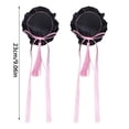 thumbnail image 3 of Fringed Bowknot Hair Buns Hair Clip for Women Cosplay Party Costume Clip Halloween Headwear Roleplaying Maid Headpiece, 3 of 9