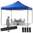thumbnail image 2 of GIANNA 10x10 FT Pop Up Canopy Tent with Slant Legs and Carrying Bag, Easy Setup Outdoor Shelter for Patio, Garden, Beach, Blue, 2 of 6