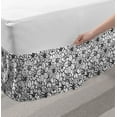 thumbnail image 2 of Floral Vintage Bed Skirt, Cartoon Style Group of Various Flowers Petals Illustration, Elastic Bedskirt Dust Ruffle Wrap Around for Bedding Decor, 4 Sizes, Charcoal Grey and White, by Ambesonne, 2 of 2