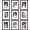 Black, variant on 8x8 Picture Frame Set of 9, Display Pictures 4x4 with Mat or 8x8 without Mat, Multi Collage Gallery Square Photo Frames for Wall or Tabletop,Distressed Brown