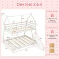 thumbnail image 3 of Costway Lit Superposé Simple sur Grand en Forme de Maison avec Filets d'Escalade et Rampe Blanc, 3 of 10