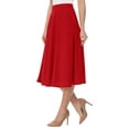 Women's Classic High-Waist Pleated Midi Skirt A-Line Flare for Everyday ...