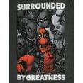 thumbnail image 2 of Marvel Men's Deadpool Surrounded By Greatness Crackle Design Adult Short Sleeve T-Shirt, 2 of 5