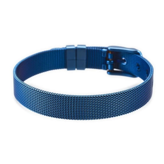 304 Stainless Steel Watch Band Belt Fit Slide Charms Blue Plated 8.5" 10Mm A150