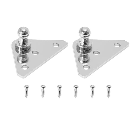 2 Set 10mm Car Ball Studs Mounting Brackets for Gas Struts Shocks with Screws Silver Tone