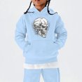 thumbnail image 2 of CPNG Girls and Boys Halloween Hoodies Long Sleeve Hooded Sweatshirt with Skull Print Loose Fit Casual Daily Pullovers Tops, 2 of 5