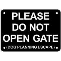 Vintage Tin Sign Please Do Not Open Gate Dog Planning Escape Wall Decoration Poster Bar Restaurant Metal Tin Sign 12x8inch