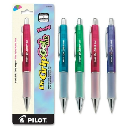 Dr. Grip Retractable Gel Rollerball Pen - 0.7 mm Point Size - Refillable - Black Gel-based Ink - Assorted Barrel - 1 /