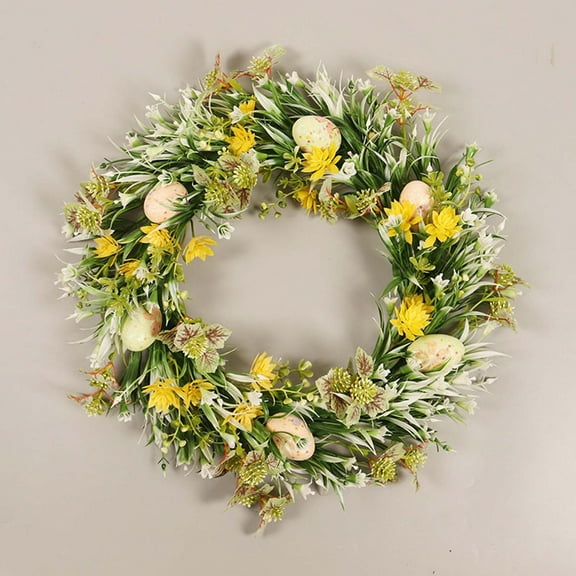 RBCKVXZ 16 Inch Easter Wreath Artificial Easter Egg Wreath Spring Door Wreath with Mixed Twigs and Flowers Easter Decorations for Indoor and Outdoor Home Decor