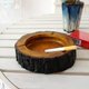 thumbnail image 5 of Cenicero de madera para hombres, elegante arte y decoración, 5,5 pulgadas, redondo, duradero, de madera maciza, para el hogar, la oficina y para fumar al aire libre, 5 of 8