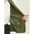 thumbnail image 6 of INSPIRE CHIC Women's Blazer Open Front Wear-to-Work Summer Crop Suit Jacket XL Army Green-Solid, 6 of 7