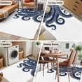 thumbnail image 5 of Navy Blue Octopus Area Rugs 3'x5', Washable Small Throw Rugs for Living Room Bedroom, Coastal Ocean Animals Nautical Indoor Outdoor Rug Non-Slip Low Pile Carpet Runner Reversible Floor Mats, 5 of 8
