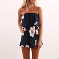 thumbnail image 4 of Herrnalise Womens Lightweight Shorts Summer Womens Printed Tube Top Holiday Mini Playsuit Ladies Shorts Jumpsuit, 4 of 9
