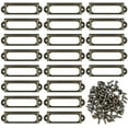 thumbnail image 1 of 50 portaetiquetas de metal con tornillos para muebles, cajones, gabinetes, tarjetas, placas de identificación para escritorio, estantería, estantes - Bronce (S-59x17mm), 1 of 5