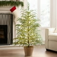 thumbnail image 6 of HaCpiu Potted 4ft Pre-Lit Twinkle LED Cypress Artificial Christmas Tree, Green, 100 LED, 6 of 7