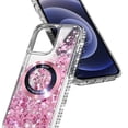 thumbnail image 4 of NageBee Designed for iPhone 11 Magnetic Case for MagSafe, Tempered Glass Screen Protector/Wrist Strap Lanyard, Glitter Floating Liquid Cute Case (Rose Gold), 4 of 6