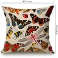 thumbnail image 4 of Insect Print Pillow Cover,Pink Vintage Insects Decorative Pillow Covers Square Pillowcase Cushion Covers 18x18 Inches, Bugs Pattern Pillow cover, Butterflies, Dragonflies, Ladybugs, Bees, Moths, 4 of 5
