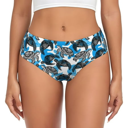 Womens Underwear  Sea Turtle Life No Show Seamless Underwear  Soft Comfy Stretch Panties  Hipster Ladies Panties Bikini Underwear Briefs