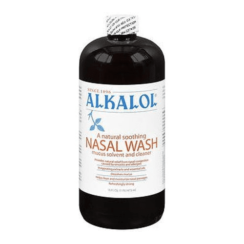 Alkalol Natural Soothing Nasal Wash Mucus Solvent & Cleaner 16 oz, 2-Pack