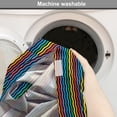 thumbnail image 6 of Purple and Yellow Dog Crate Cover, Rainbow Like Colorful Optical Illusory Vertical Repetitive Wavy Stripes, Easy to Use Pet Kennel Cover for Dogs, 35" x 23" x 27", Multicolor, by Ambesonne, 6 of 6