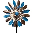 thumbnail image 3 of Solar Wind Spinner, Waterproof Outdoor Metal Wind Sculpture for Patio, Lawn & Garden Decor (Square Spinner), 3 of 7