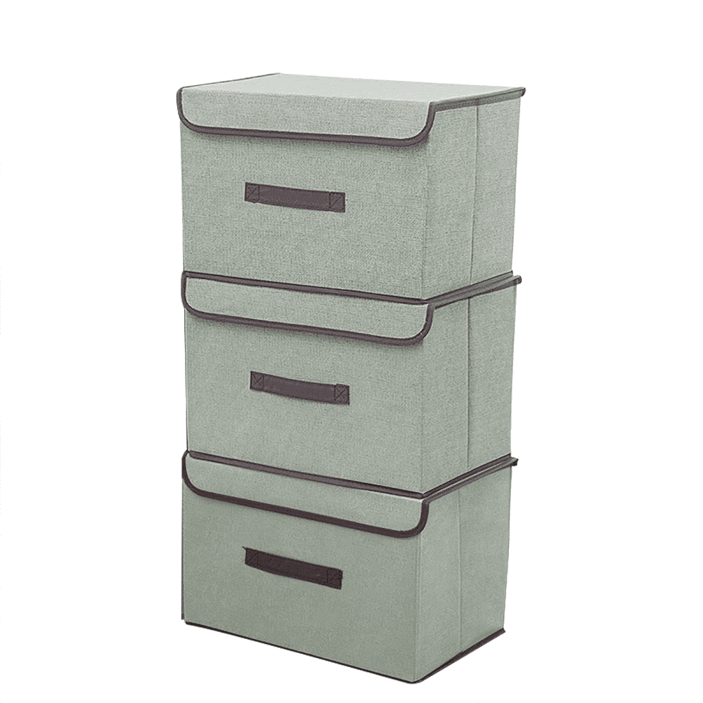 IM Lashes Fabric Cube Storage Bin with Lid & Handle, Collapsible Basket