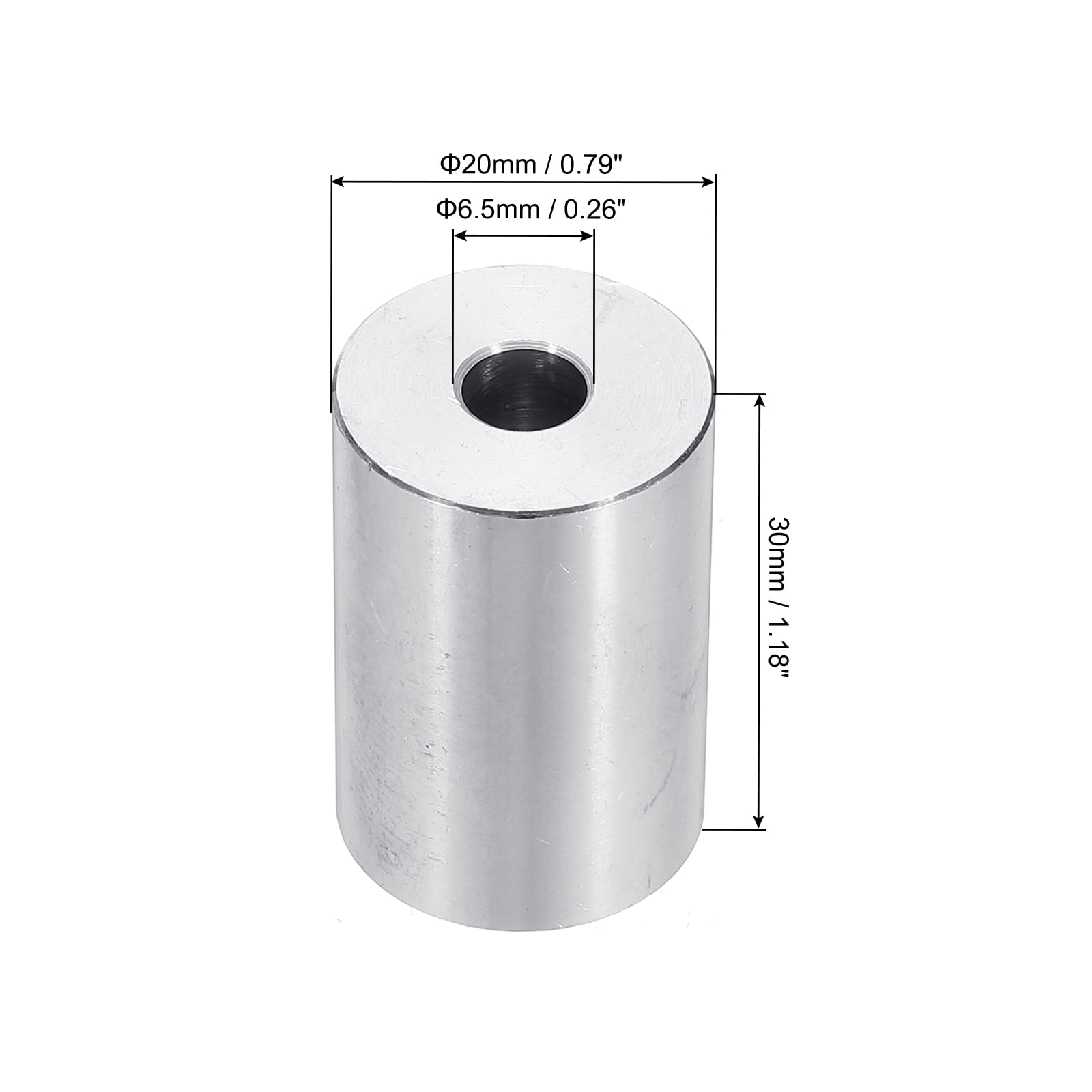 M6 Aluminum Spacers, 6 Pcs Metal Spacers Aluminum 6.5mm ID x 20mm OD x 30mm L Aluminum Spacer Screw Standoff Round for 1/4 or M6 Screw Bolts