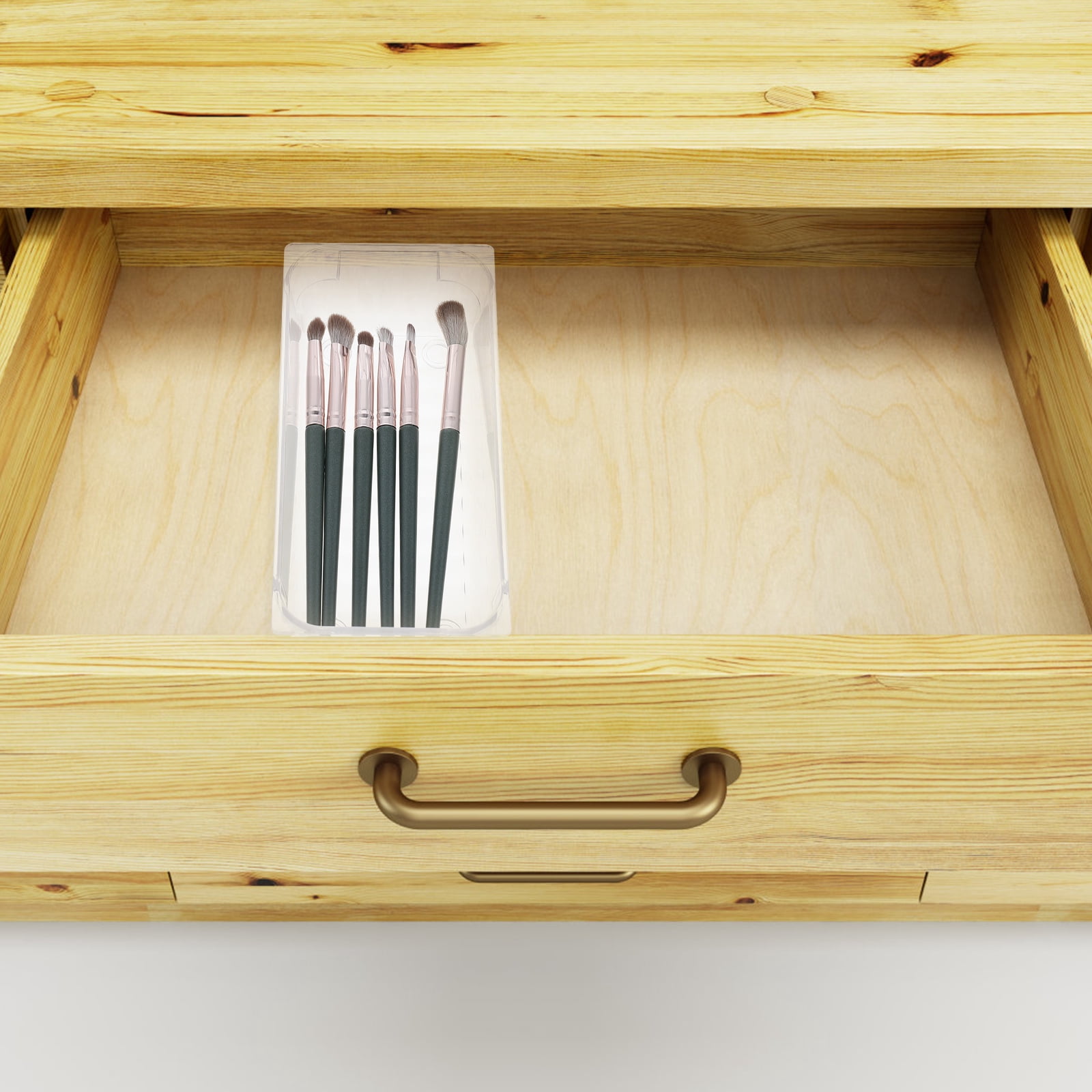 Transparent Plastic Drawer Organizer with Assorted Size Trays for Storage Use and Space Saving 1 Set