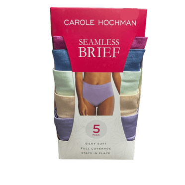 Carole Hochman Women's 5-Multi pack Soft Seamless Full Coverage Brief ...
