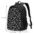 thumbnail image 5 of Wukai Black White Leaves Travel Laptop Backpack: Business Water-Resistant Bag with USB Charging Port, Ideal College Backpack for Men & Women, 5 of 6